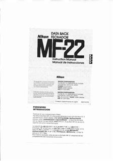 Nikon MF 22 manual. Camera Instructions.